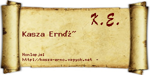 Kasza Ernő névjegykártya